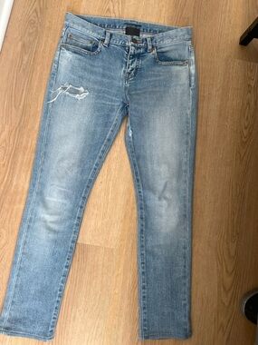 SS16 Hedi Slimane Saint Laurent Paris washed indigo denim men’s size 26